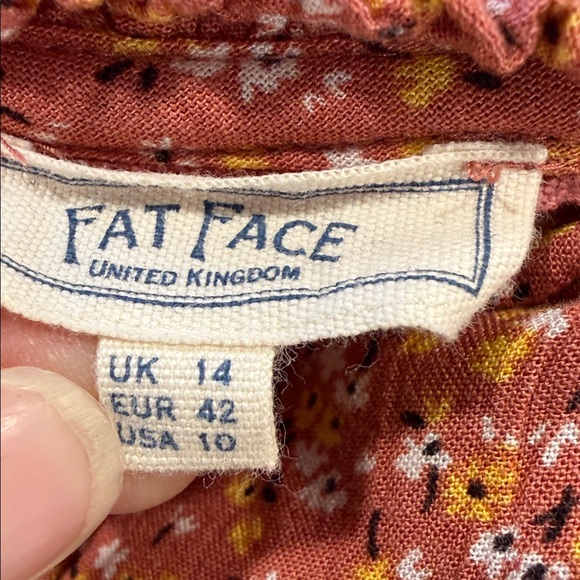 Fat Face Maye Sunshine Mauve Ditsy Floral Long Sleeve Prairie Dress Size 10 - Picture 12 of 16